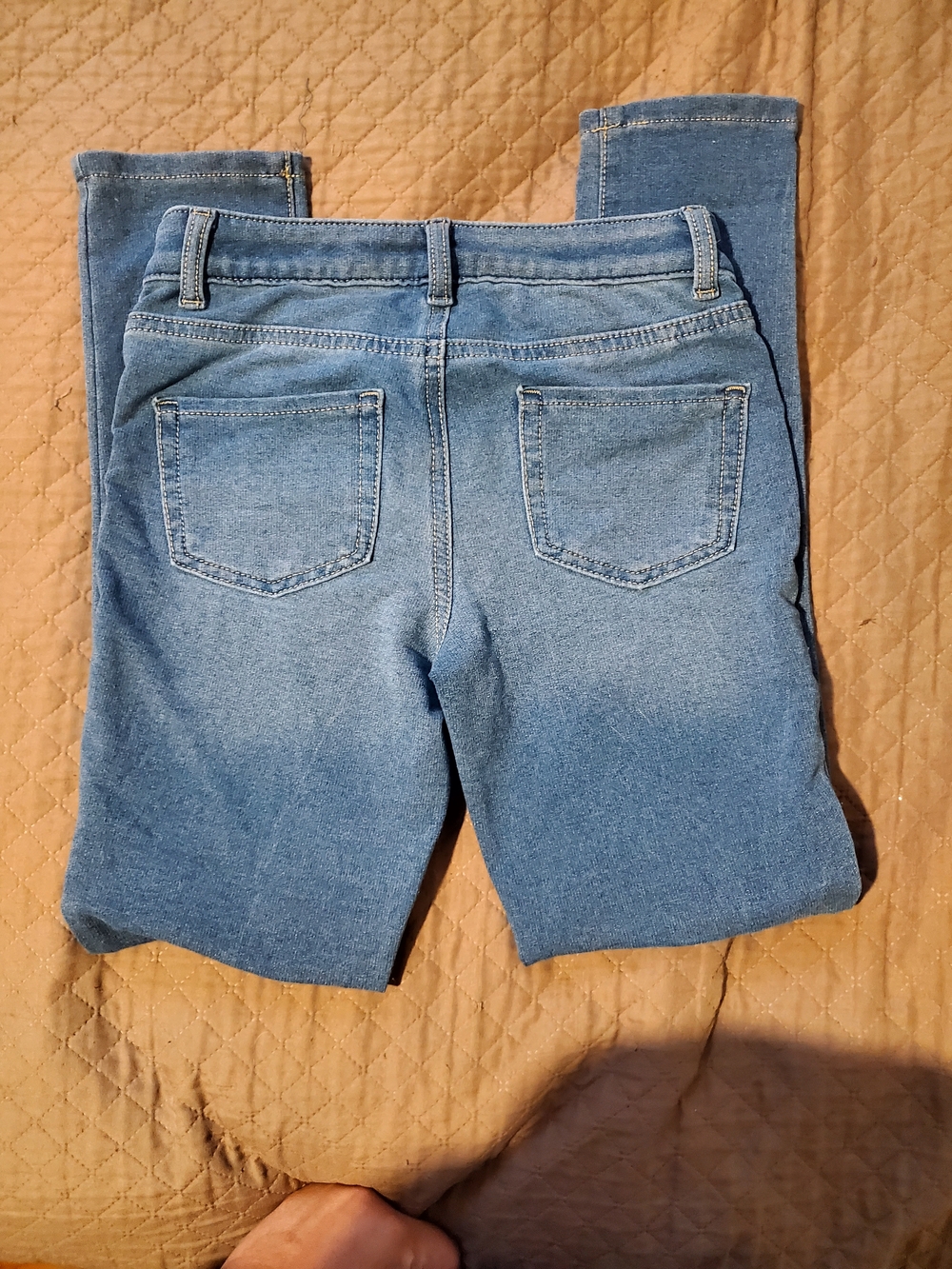 GIRLS Size 8 (m) Cat & Jack Denim Blue Jeggings with Gold Button - Picture 4 of 6